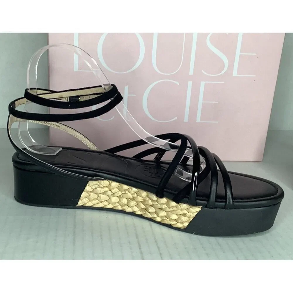 Louise Et Cie Bimo Women's 11m Black strappy espedrille sandals